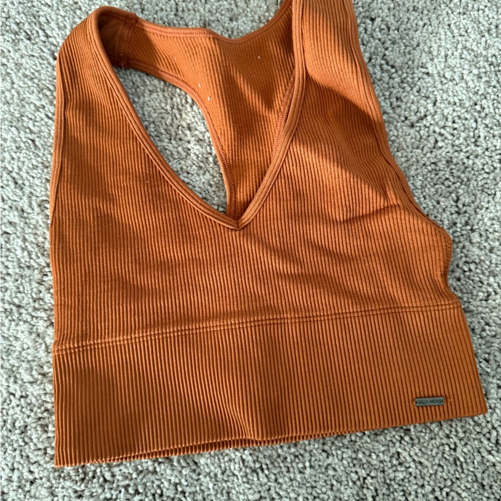Gilly Hicks Orange Ribbed Crop Top